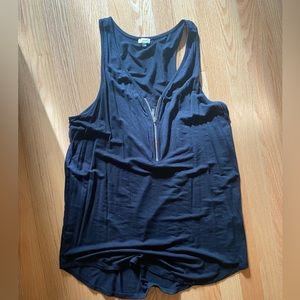 Black tank top with gold zipper. Size large